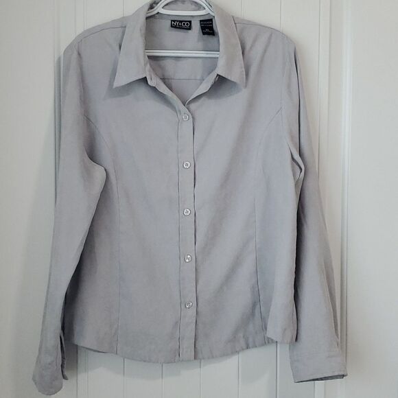 NY&CO womans gray blouse, size XL - Picture 1 of 3
